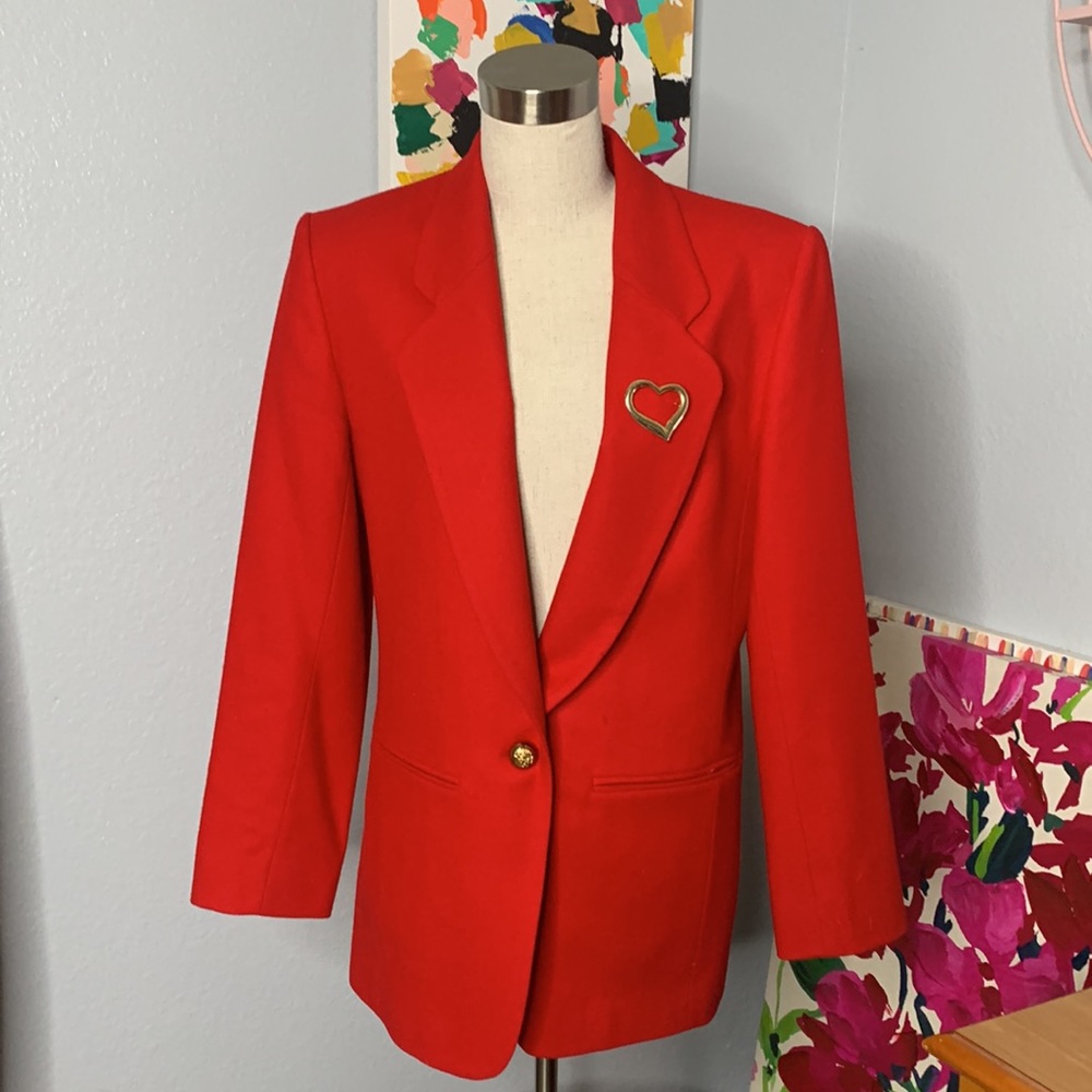 Pendleton Wool Ruby Red! So Cute! Worn Once For V… - image 3